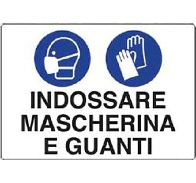 Cartello Indossare Mascherina e Guanti 30 CMX20H. in Plastica 10 Pezzi - 2