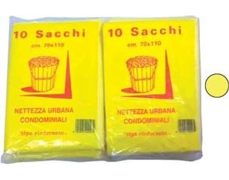 Sacco Condominiale Rinforzato Giallo PZ.10 70 CMX110 75 g 10 Confezione Cp - 2