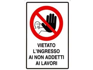 Cartello Vietato L'Ingresso ai Non Addetti ai Lavori 20 CMX30H 10 Pezzi - 2