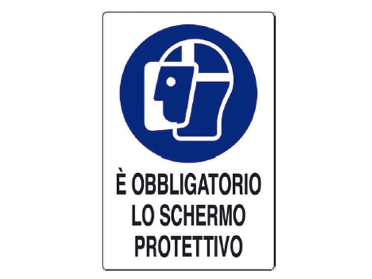Cartello E' Obbligatorio Lo Schermo Protettivo 20 CMX30H. 10 Pezzi - 2