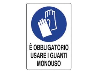 Cartello E' Obbligatorio Usare I Guanti Monouso 20 CMX30H. 10 Pezzi - 2