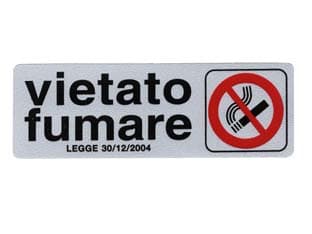Targhetta Adesiva Vietato Fumare con Normativa 15 CMX5H 10 Pezzi - 2