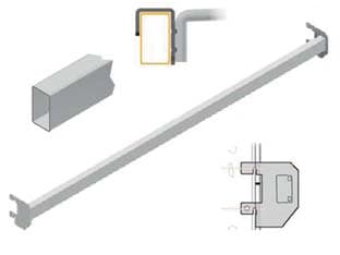 Barra Universale Tubolare Cromata 665 mm L. 50 mm P. (39 mm dal Fondale) - 2