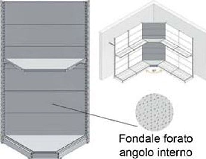 Fondale in Lamiera Forato Angolo Interno 400 Mmh Grigio RAL 7035 1000 mm - 2