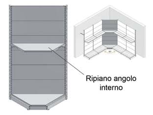 Ripiano in Lamiera Forato Angolo Interno Verniciato Grigio RAL 7035 400 mm - 2