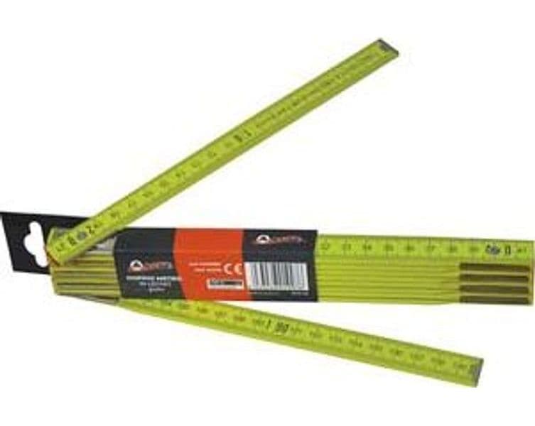 Doppiometro in Legno Giallo Testata Rosso Nera con Bollo Alte 10 Pezzi - 2