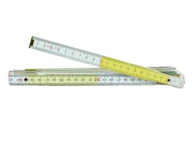 Doppiometro in Legno Bianco Giallo 2 m Alte 10 Pezzi - 2