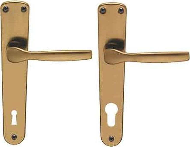 Maniglia Ginevra con Placca Foro Yale Brialma Colore Bronzo - 2