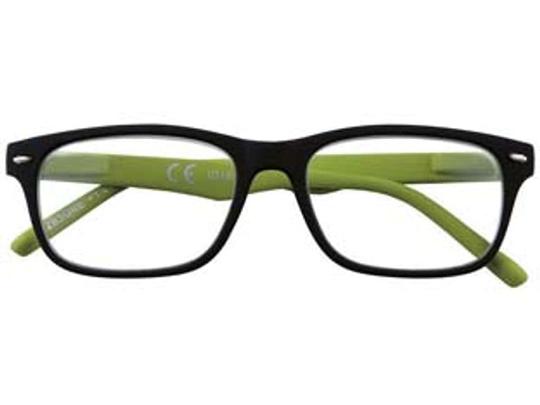 Occhiale Lettura Montatura Policarbonato Nero Verde B3 Diottrie +2,5 - 2