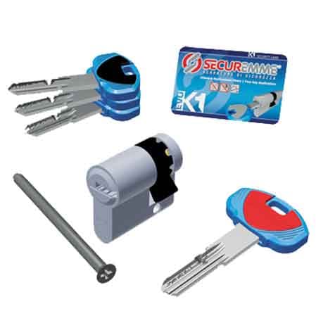 Mezzo Cilindro Sagomato Evo K1 Securemme 40 mm (25 con 10 con 5) - 2