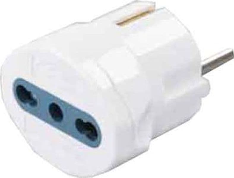 Adattatore Semplice Schuko Bivalente 10A Ideal Presa 10 e 16 A 2P con T – Ideal Star