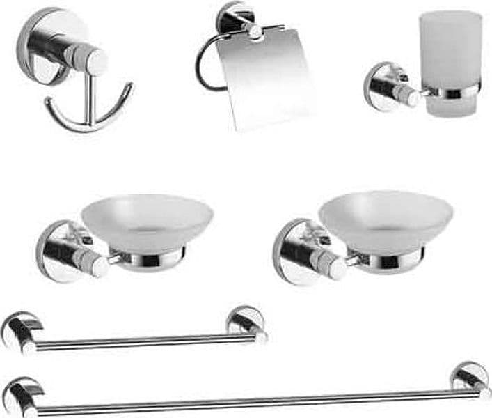 Set Bagno Carol Cromo Vetro 7 Pezzi - 2