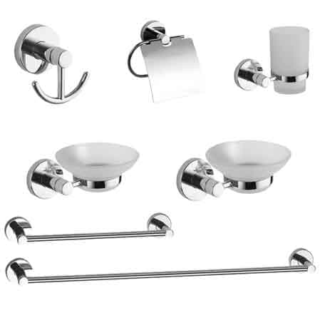 Set Bagno Carol Cromo Vetro 7 Pezzi - 2