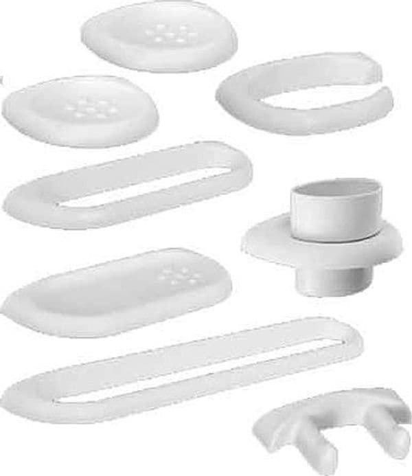 Set Bagno Vela Colore Bianco Saniplast 8 Pezzi - 2