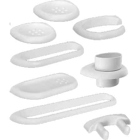Set Bagno Vela Colore Bianco Saniplast 8 Pezzi - 2