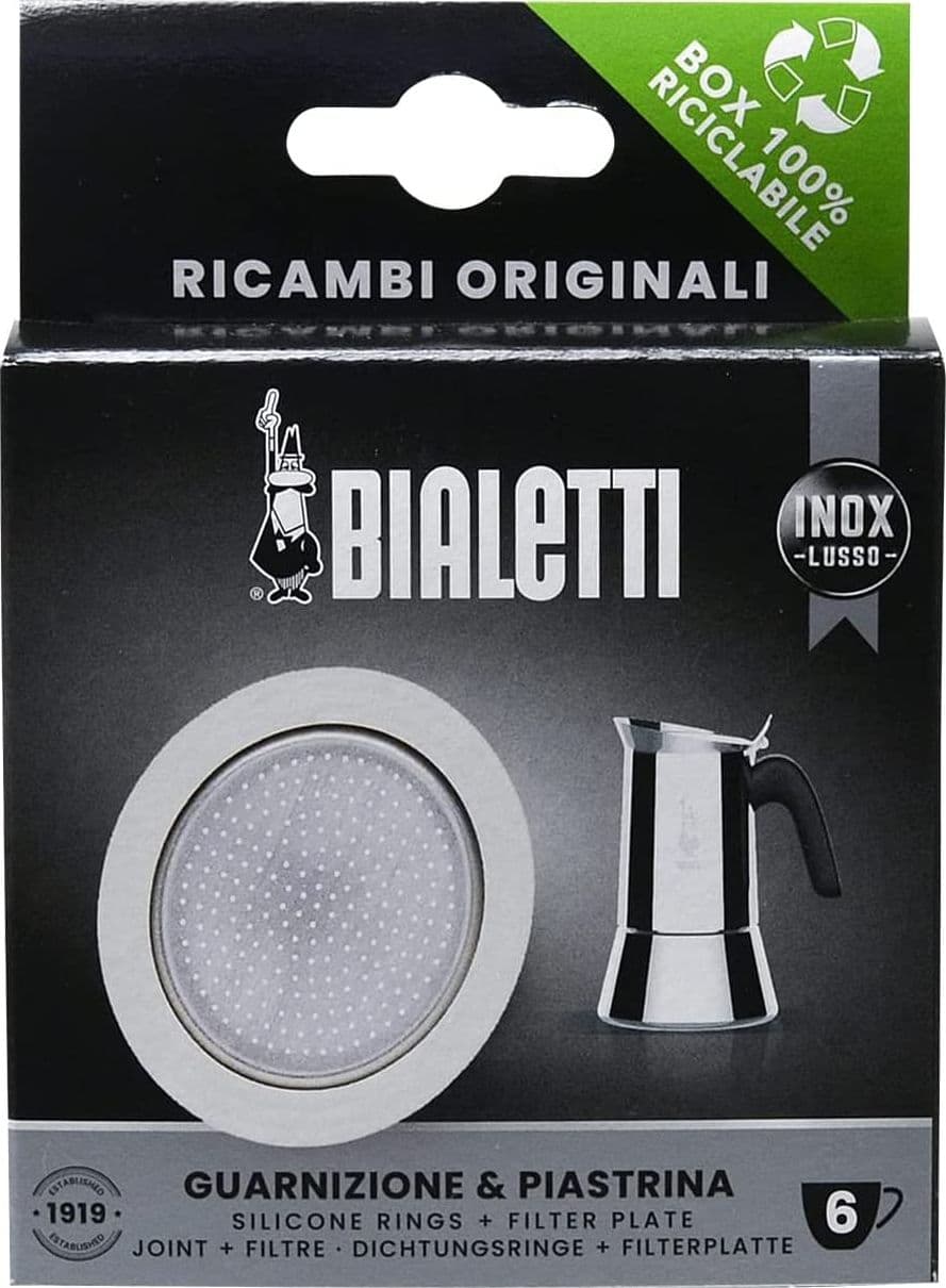 Set Guarnizioni PZ.1 + 1 Filtro per Caffettiera Acciaio 6 Tazze 3 Blister – Bialetti