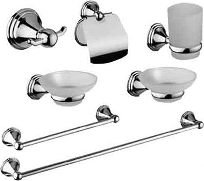 Set Bagno Sara Cromo Vetro 7 Pezzi - 2
