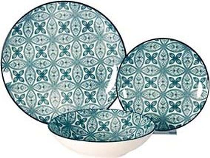 Servizio di Piatti Maiolica Verde Acqua in Porcellana Servizio Contenente – Xtra