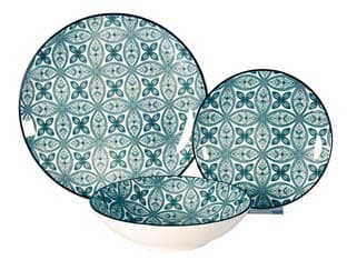 Servizio di Piatti Maiolica Verde Acqua in Porcellana Servizio Contenente - 2
