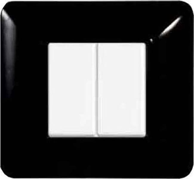 Placca Coprinterruttori Nera Solar 4 Moduli Elettroit - 2