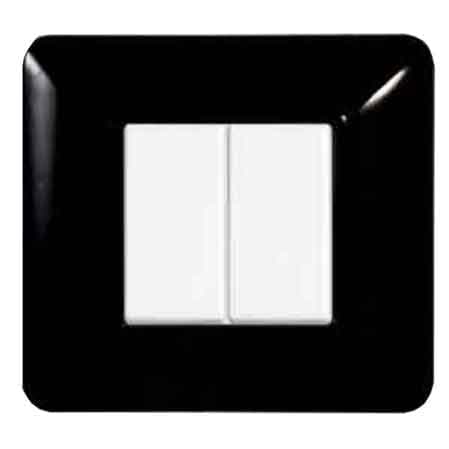 Placca Coprinterruttori Nera Solar 4 Moduli Elettroit - 2