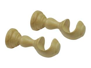 Supporto Aperto Ø 35 mm in Legno Naturale per Scorritenda 10 cm 2 Pezzi - 2