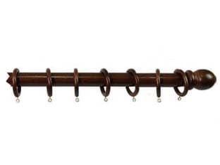 Bastone in Legno Senza Supporti Ø 35 mm Noce 200 cm - 2