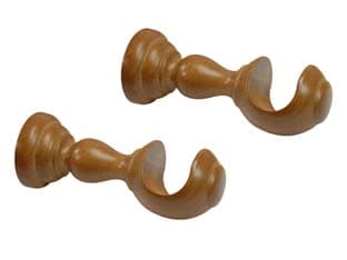 Supporto Aperto Ø 35 mm in Legno Olmo per Scorritenda 18 cm 2 Pezzi - 2