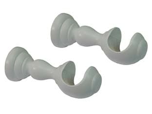Supporto Aperto Ø 35 mm in Legno Bianco per Scorritenda 18 cm 2 Pezzi - 2