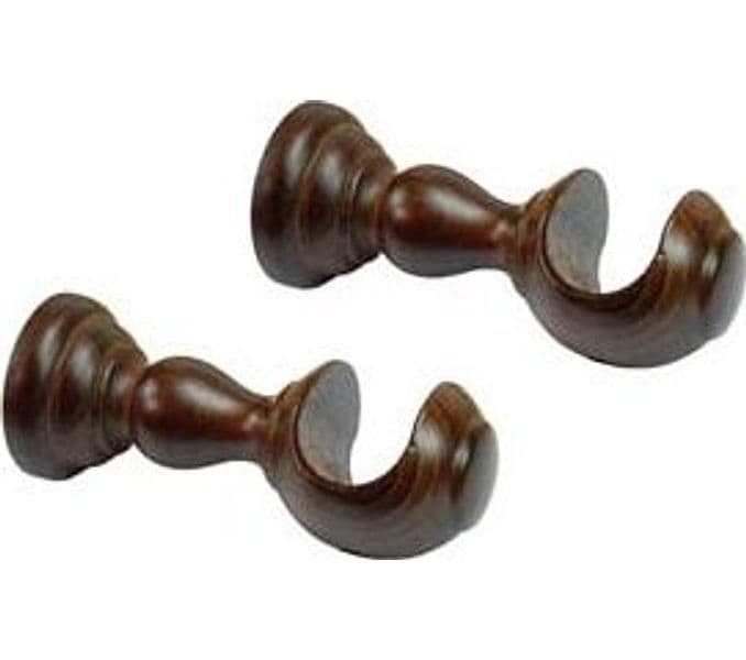 Supporto Aperto Ø 35 mm in Legno Noce per Scorritenda 10 cm 2 Pezzi