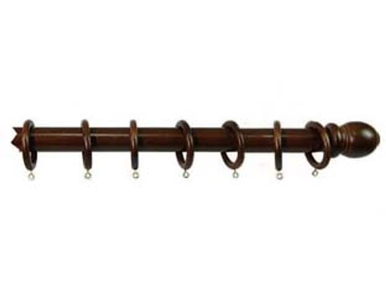 Bastone in Legno Senza Supporti Ø 35 mm Noce 160 cm - 2