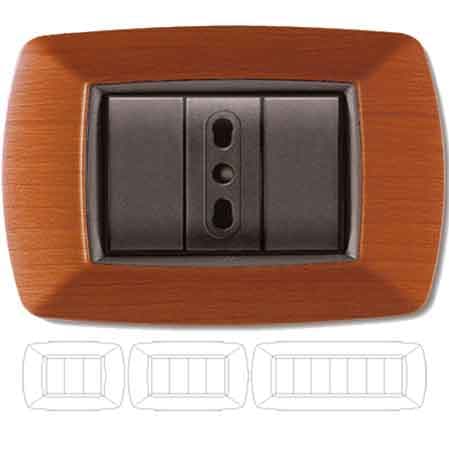 Placca Coprinterruttore Legno Chiaro Mylife 3 Moduli Ec Elettrocanali - 2