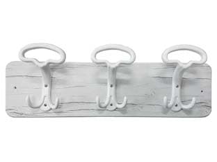 Portabiti Shabby Chic 3 Posti Bianco 48 CMX16,5H 2 Pezzi - 2