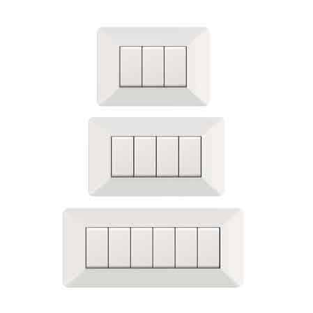 Placca Coprinterruttore Bianca Easy 3 Posti Ec Elettrocanali - 2
