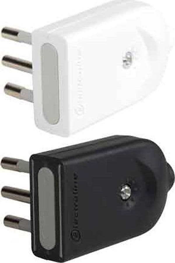 Spina Mobile Orientabile 10A 2P con T Electraline Grigio