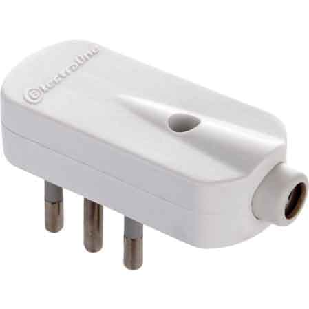 Spina Mobile a 90 ° 10A 2P con T Grigio - 2