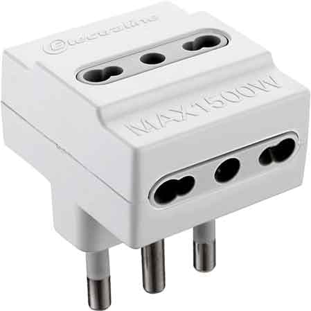 Adattatore Triplo 16A 2P con T Electraline Presa 10 e 16 A 2P con T - 2