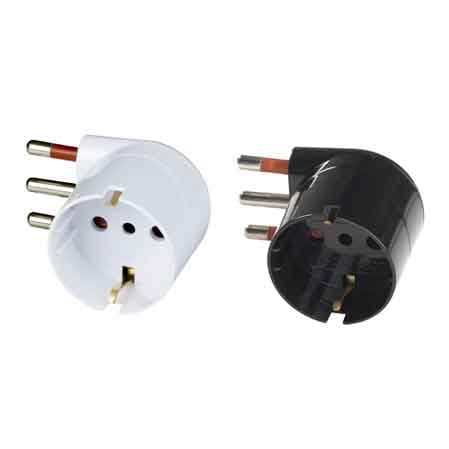 Adattatore Salvaspazio 90 ° Schuko 16A Rosi Prese 10 2P con T Colore Bianco - 2