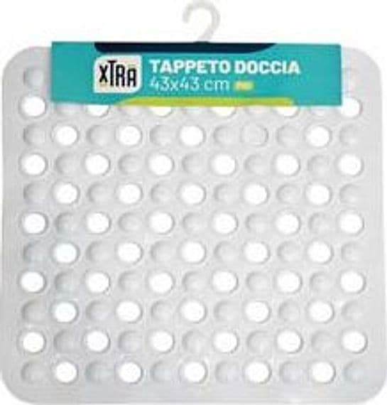 Tappeto Doccia Quadro in PVC Bianco 43 CMX43 Xtra 2 Pezzi - 2