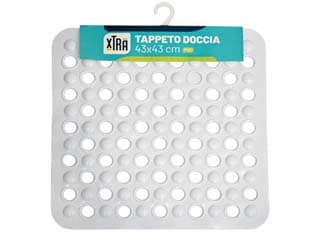 Tappeto Doccia Quadro in PVC Bianco 43 CMX43 Xtra 2 Pezzi - 2