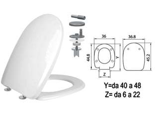 Sedile WC in Termoindurente Aqua Cerniere Inox H341 Coprivaso Copriwater - 2