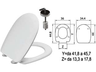 Sedile WC in Termoindurente Passepartout Bianco Cerniere Inox H057 - 2