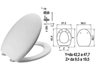 Sedile WC in Termoindurente Mambo Bianco Cerniere Inox H050 Coprivaso - 2