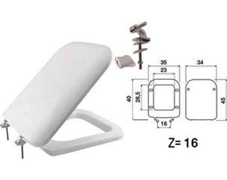 Sedile WC in Termoindurente Double Bianco Cerniere in Metallo Coprivaso – Saniplast