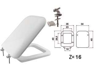 Sedile WC in Termoindurente Double Bianco Cerniere in Metallo Coprivaso - 2