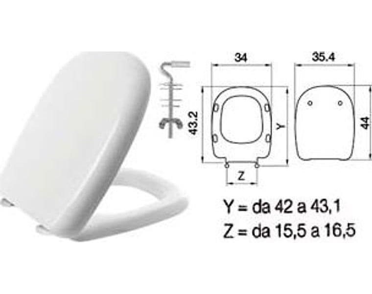 Sedile WC in Termoindurente Five Bianco Cerniere Inox H025S Coprivaso - 2