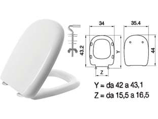 Sedile WC in Termoindurente Five Bianco Cerniere Inox H025S Coprivaso - 2