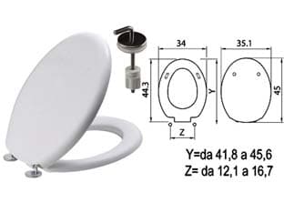 Sedile WC in Termoindurente Tango Bianco Cerniere Inox H057 Coprivaso - 2