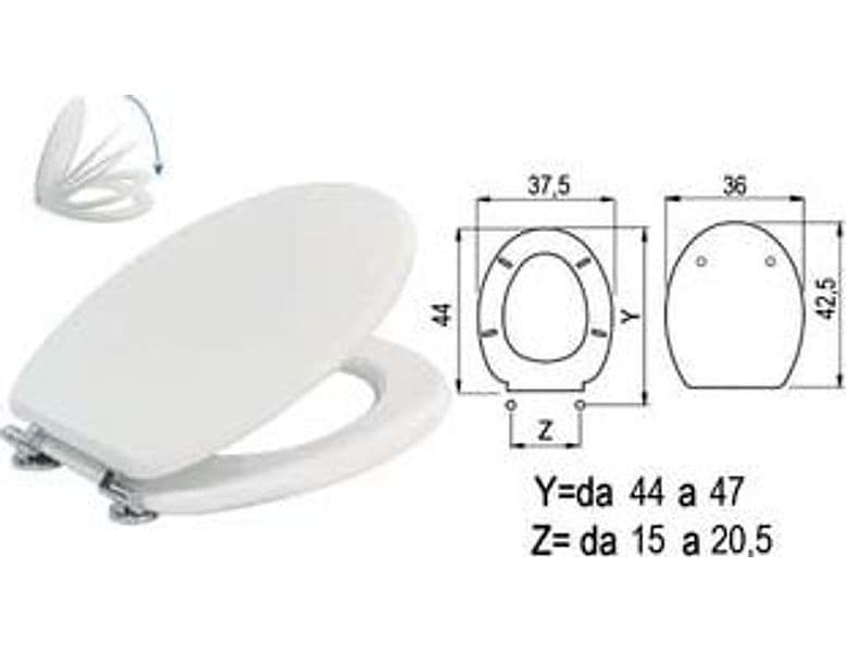 Sedile WC Laccato Bianco con Chiusura Rallentata Coprivaso Copriwater – Aglaia