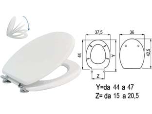 Sedile WC Laccato Bianco con Chiusura Rallentata Coprivaso Copriwater - 2
